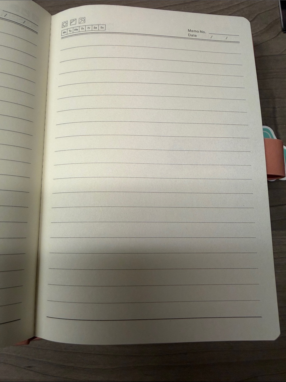 Peach Pink large Faux Leather Planner with Sticker Accents - Picture 5 of 6